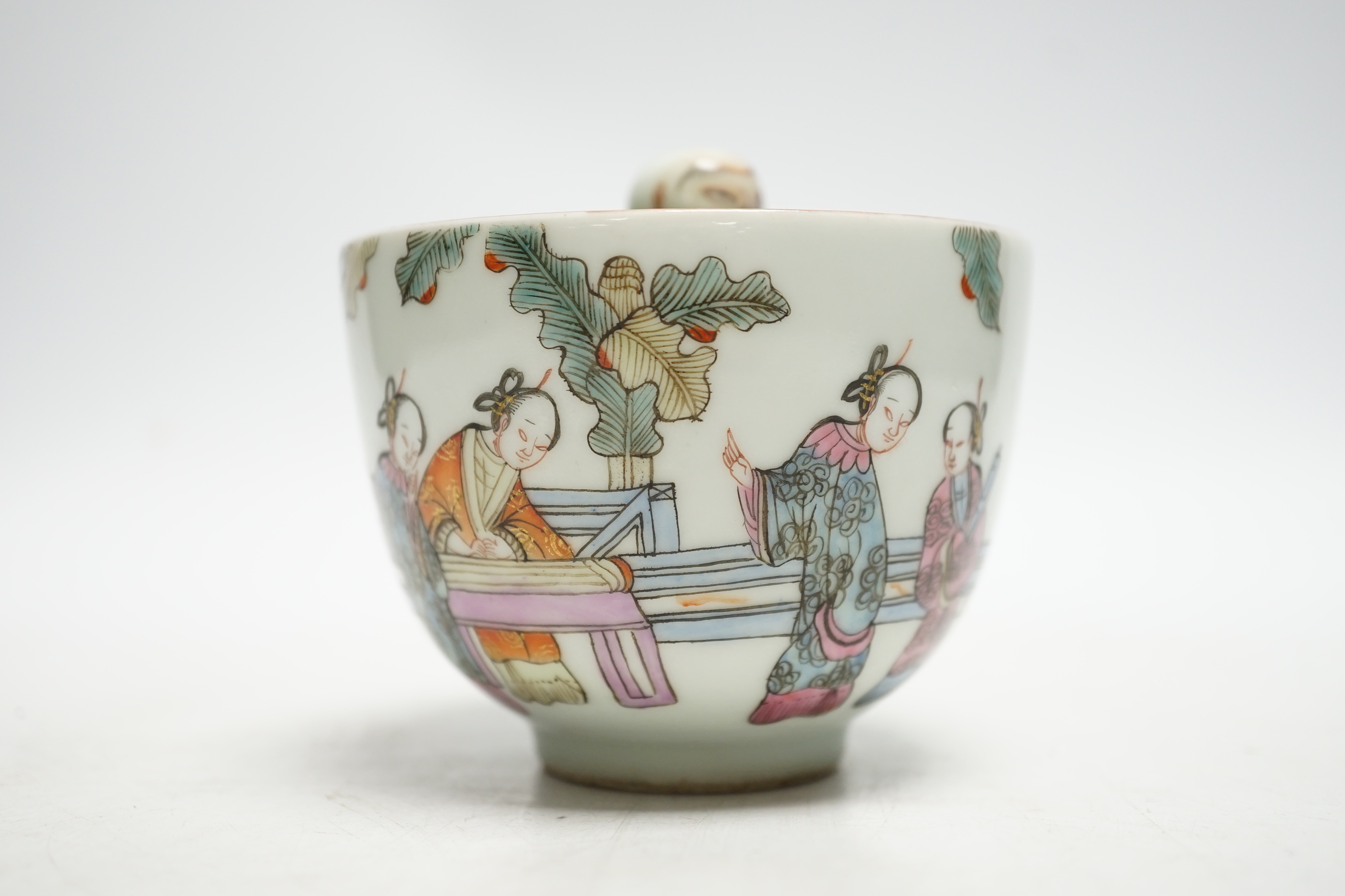 A Chinese famille rose novelty cup, 8cm high